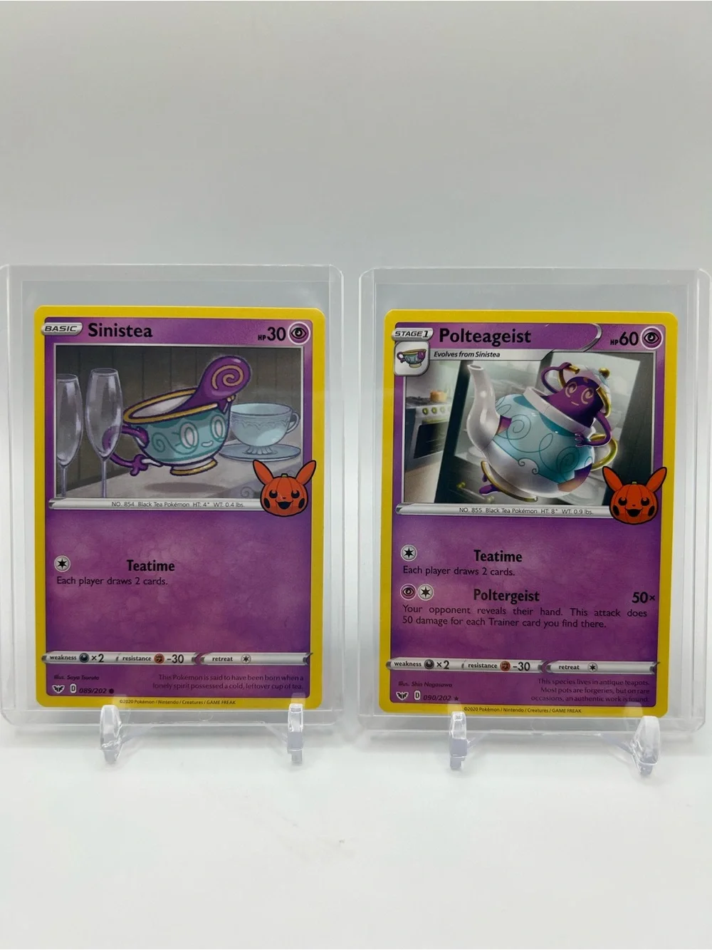Sinistea > Polteageist Pokemon Trick or Tradr Trading Cards 🎃